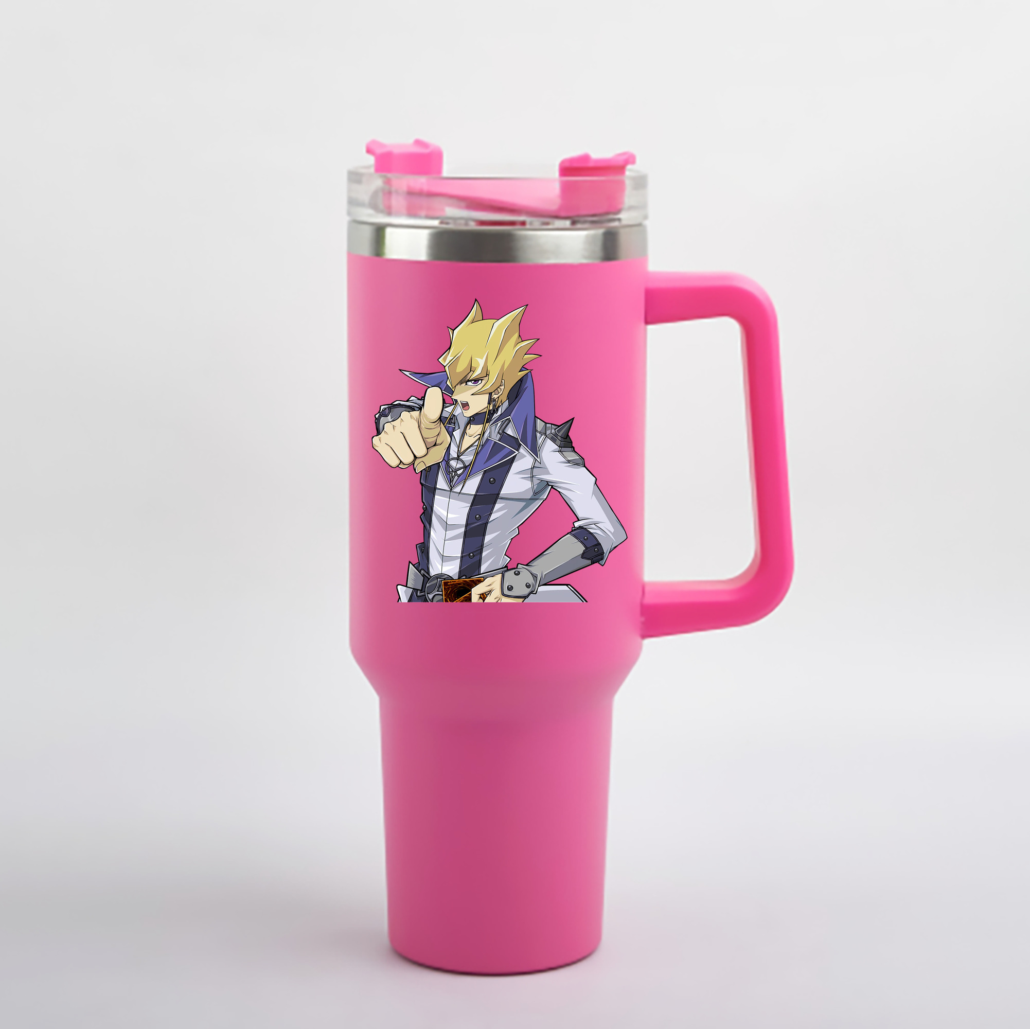 （画像用） 遊☆戯☆王 Yu-Gi-Oh! 1200mL車用タンブラー - クリスタルステッカー（プラスチックストロー付き）